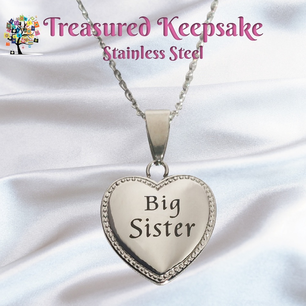 Big Sister Stainless Steel Heart Pendant Necklace